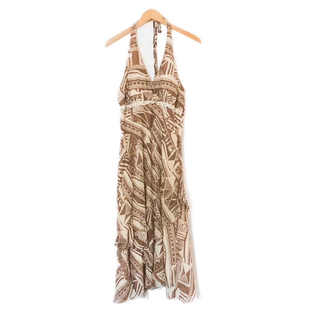 Sangria | Vintage 00’s Y2K Tribal Geometric Southwestern Halter Dress | Size 10